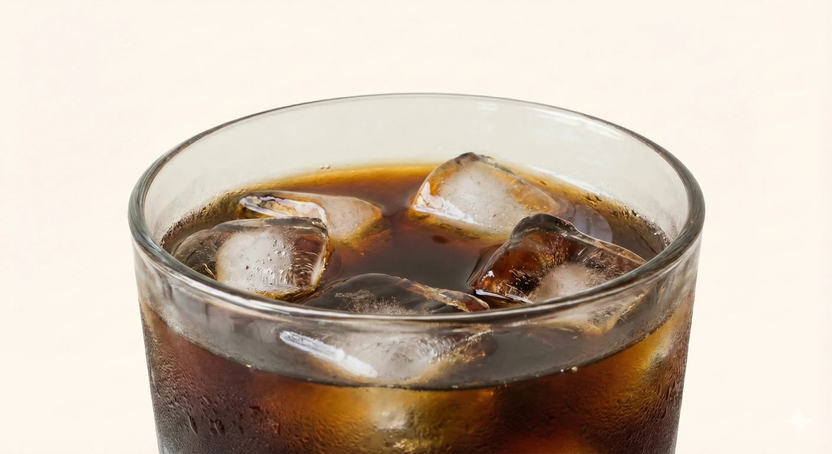 Iced coffee drink with ice cubes