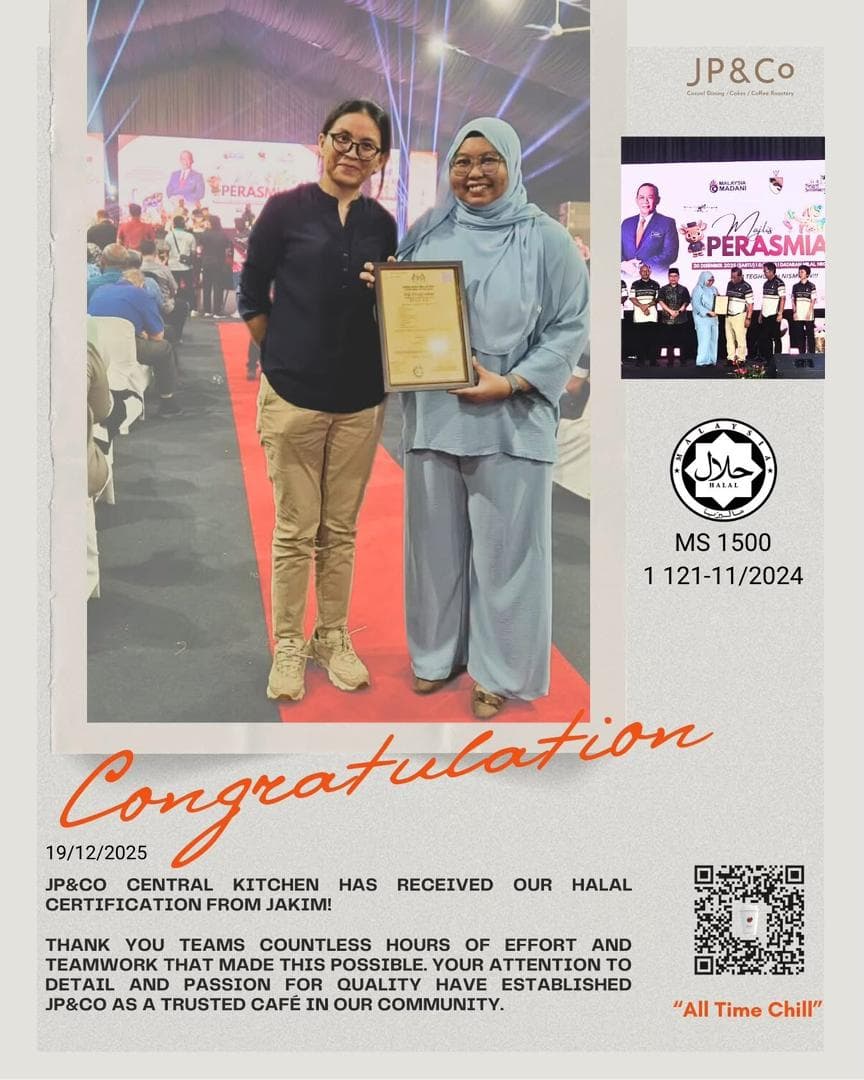 JP&Co Central Kitchen Has Received Our Halal Certification from JAKIM!